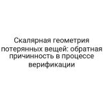 Скалярная геометрия потерянных вещей: обратная причинность в процессе верификации